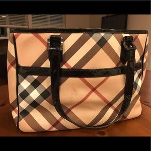 Burberry Black Nova Check Tote (Large)